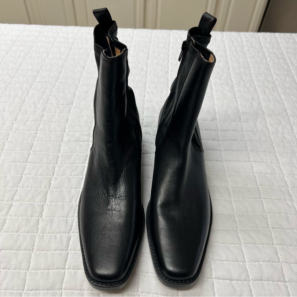 Madewell The Idris Ankle Boot in True Black Leather Size 9 NWOB - Picture 7 of 12